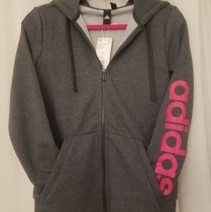 ADIDAS zip hoodie Pink/Grey